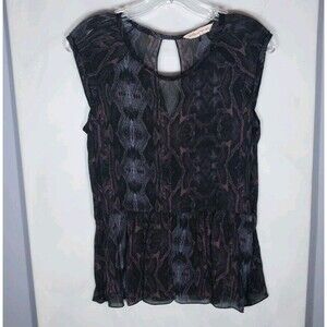 Rebecca Taylor Women’s Top 6 Sheer Raw Hem Dark Fairy Grunge Whimsigoth Witchy